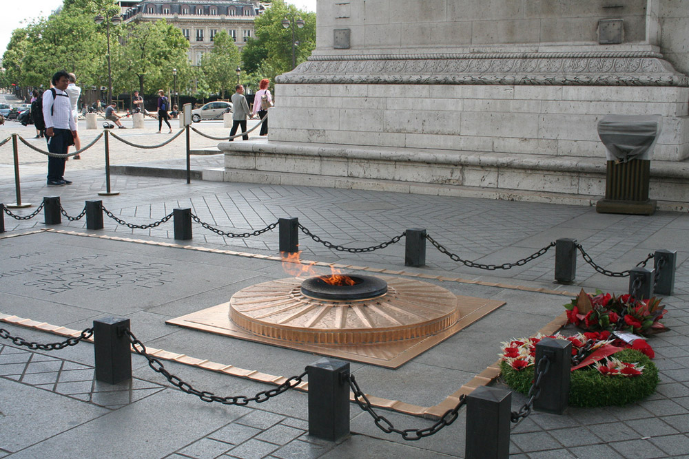 Eeuwig brandend vuur onder de Arc de Triomphe