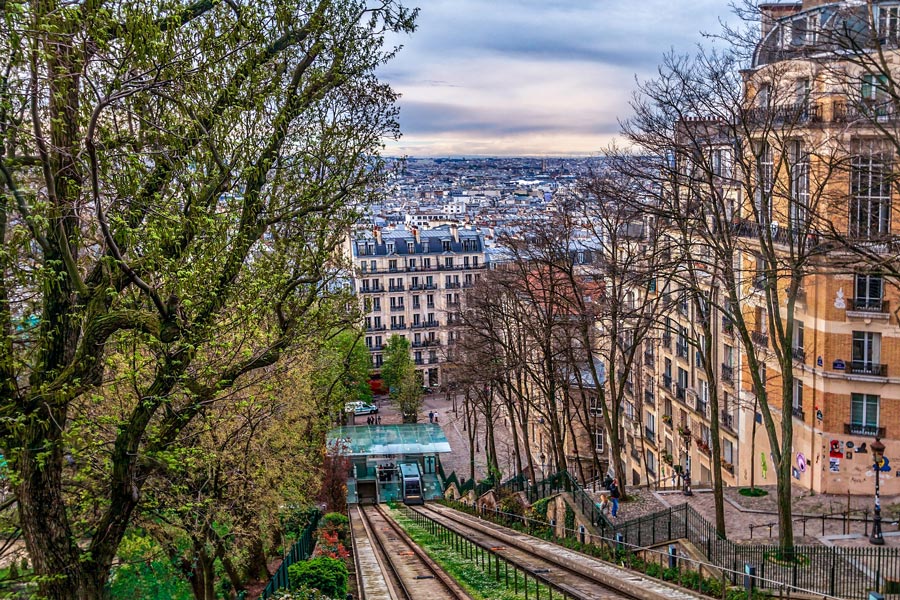 Funiculaire naar de top van de Montmartre