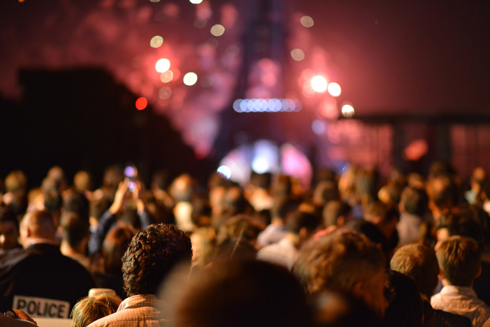 Silvester am Eiffelturm in Paris