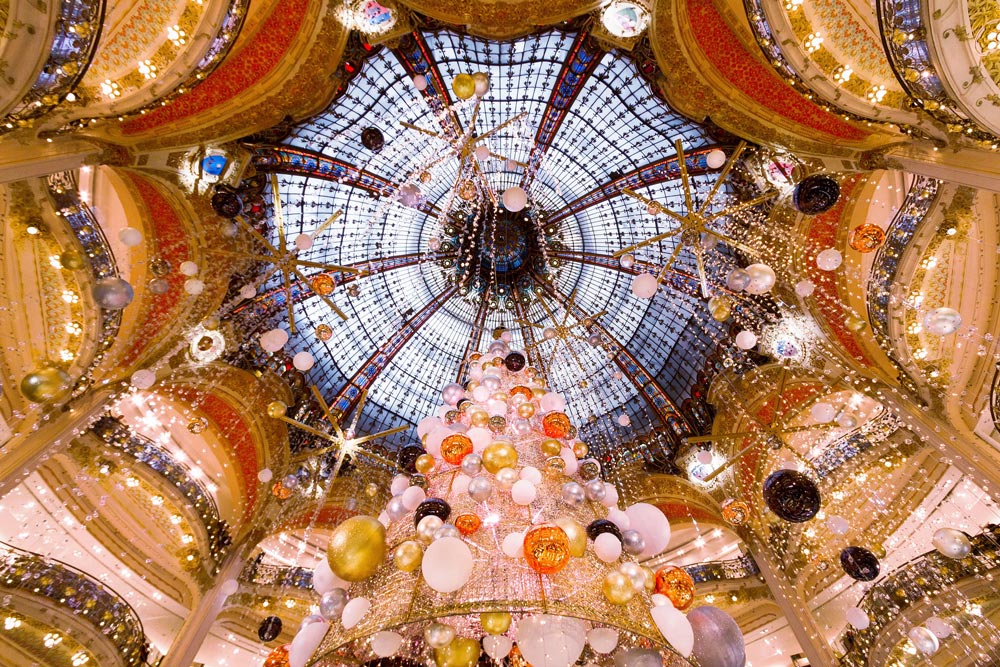 Die Galeries Lafayette während der Weihnachtszeit