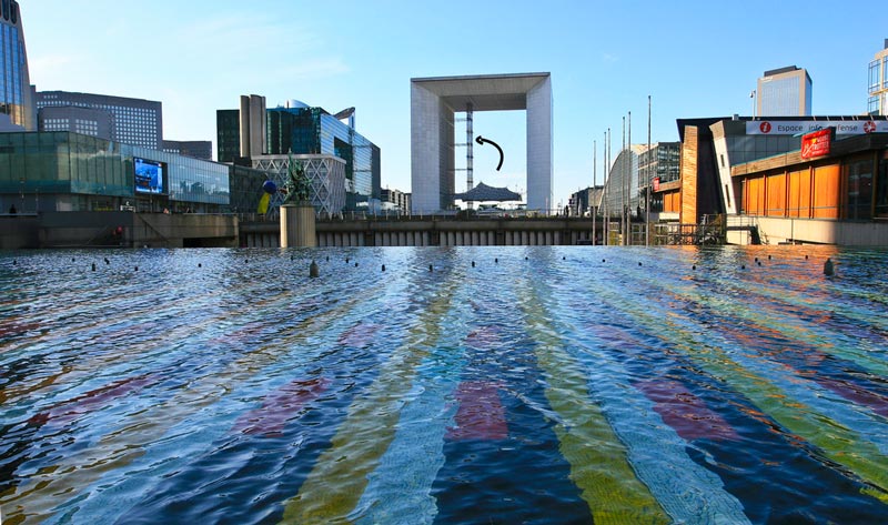 Panoramische liften naar de top van de Grande Arche