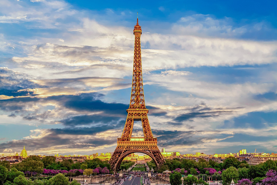 Uitzicht op de Eiffeltoren vanaf Trocadéro.