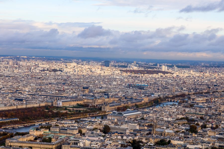 Uitzicht Eiffeltoren op Louvre