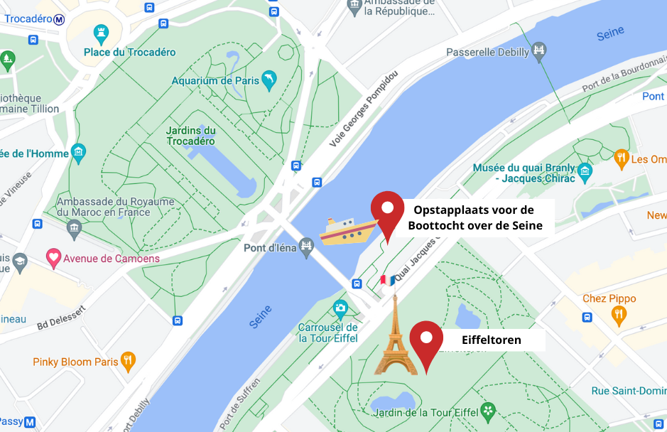 opstappunt rondvaart over de Seine 