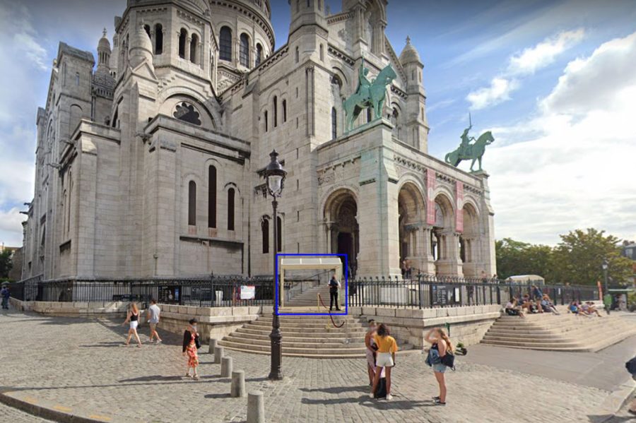 Locatie voor toegang tot de koepel van de Sacre Coeur