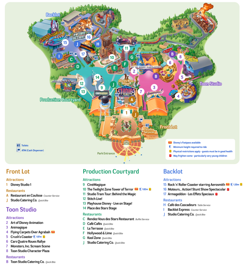 walt disney studios plattegrond disneyland